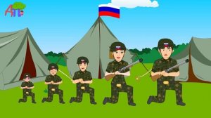Семья пальчиков-солдатиков - Soldier Finger Family in Russian