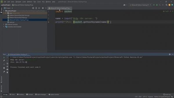 Hacking Minecraft Server With Python - Qubo Scanner/Get Server Ipv4 - Minecraft Python Hacking #1