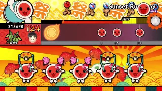 [Taiko no Tatsujin: Tokumori] Sunset Runaway Gameplay смотреть онлайн