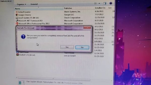PANCAFE PRO CLIENT VERSION | UNINSTALL