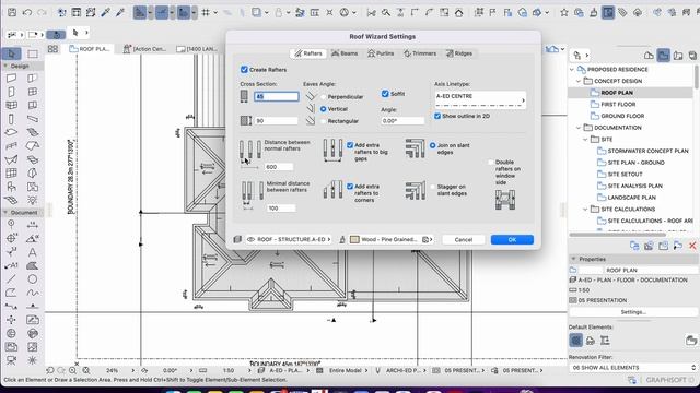 ArchiCAD Roof Wizard - How to create roof framing automatically смотреть онлайн