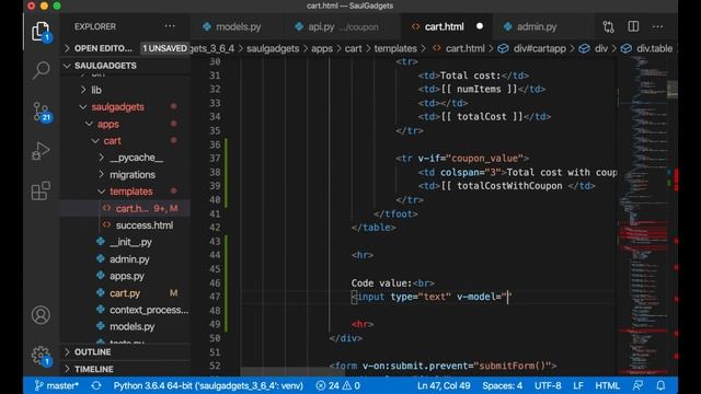 Coupons - How to build an E-commerce website using Django 3 and Vue.js - Part 9 смотреть онлайн