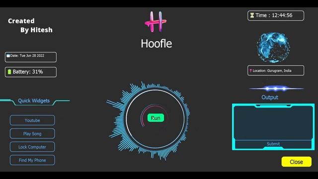 Hoofle Assistant demo | Python voice assistant with GUI | Quick demo смотреть онлайн