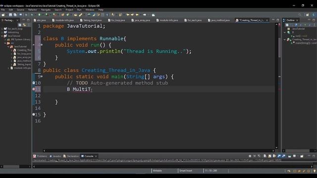 Creating a Java Thread Using Runnable Interface | Java Tutorial смотреть онлайн
