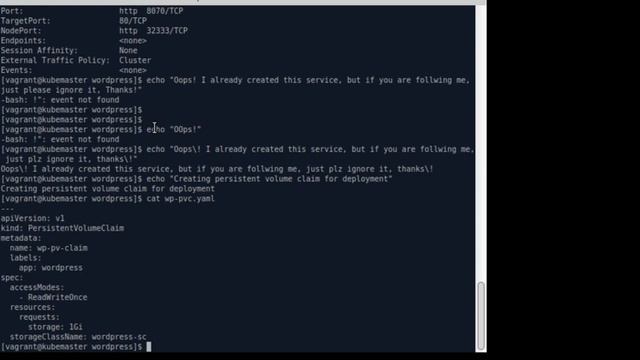 UBUNTU18+KVM+VAGRANT+KUBERNETES 8 Provisioning local disk and wordpress deployment смотреть онлайн