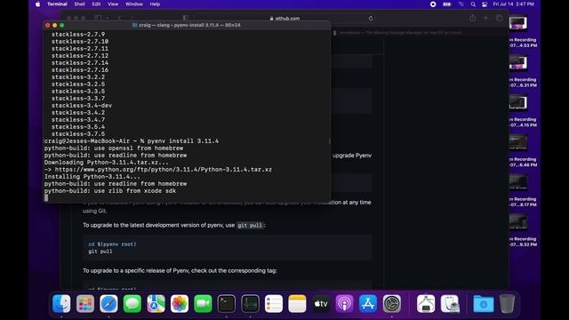 Python install with pyenv on Mac смотреть онлайн