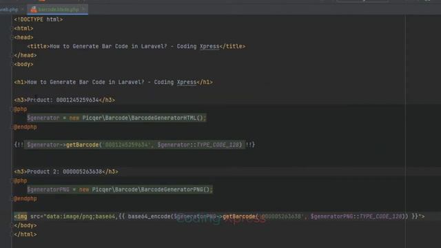 How to Generate Bar Code in Laravel | Laravel Tutorial | Coding Xpress смотреть онлайн