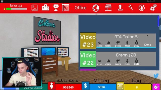 У МЕНЯ НА КАНАЛЕ 1 МИЛЛИОН ПОДПИСЧИКОВ !!! Симулятор ЮТУБЕРА в Roblox смотреть онлайн