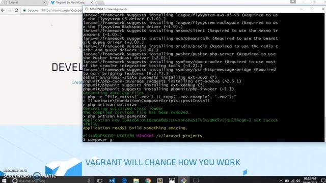 Setup Homestead & Install Laravel in Windows 10 VirtualBox смотреть онлайн