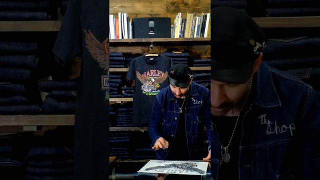 Vintage 90s Harley Davidson T shirt with original Sketch смотреть онлайн