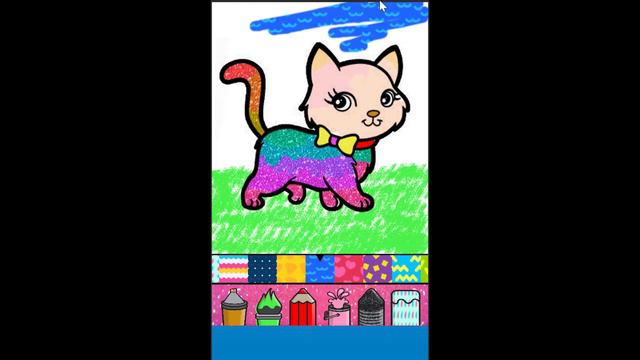 Hello kitty Cute cats coloring book game with Glitter смотреть онлайн