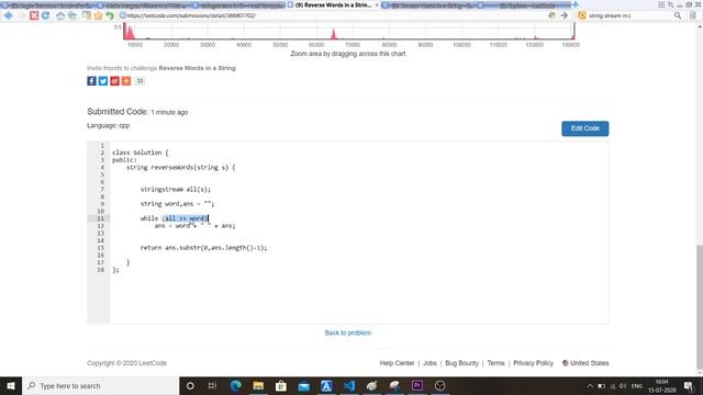LeetCode 151 - Reverse Words in a String Solution - Hindi July Challenge StringStream C++ Explained смотреть онлайн