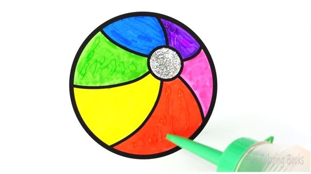 Glitter Beach Ball & Gorilla Coloring Pages Learn Colors For Kids - FunColoring Books смотреть онлайн
