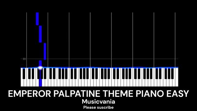 Emperor palpatine theme from Star wars (Easy mode) - Easy mode [Piano Tutorial] (Midi visualizer) смотреть онлайн
