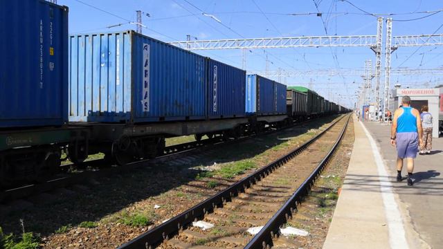 Электровоз ВЛ80с-813/1765 и тепловоз ТЭМ2ум-271 с грузовым смотреть онлайн