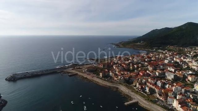 Aerial View of Beautiful Harbor and City of A Guarda, Galícia, Spain #stockfootage смотреть онлайн