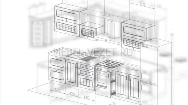 Дизайн проект кухни на заказ Mebel vezet 11 смотреть онлайн
