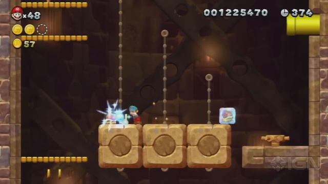 New Super Mario Bros. U 3 Star Coin Walkthrough - Layer-Cake Desert-Tower: Stoneslide Tower смотреть онлайн