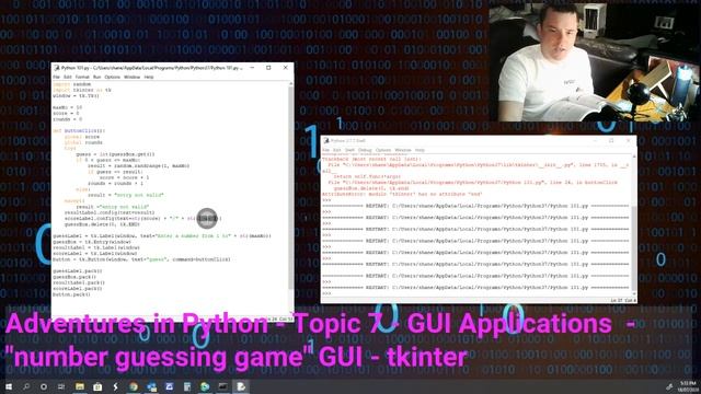 Adventures in Python Topic 7 GUI Applications number guessing game GUI tkinter смотреть онлайн