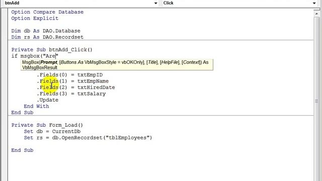 26 Using DAO to Add Edit and Delete record in recordset26 смотреть онлайн