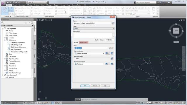 Creating a Rail Alignment. AutoCAD Civil 3D 2012 смотреть онлайн