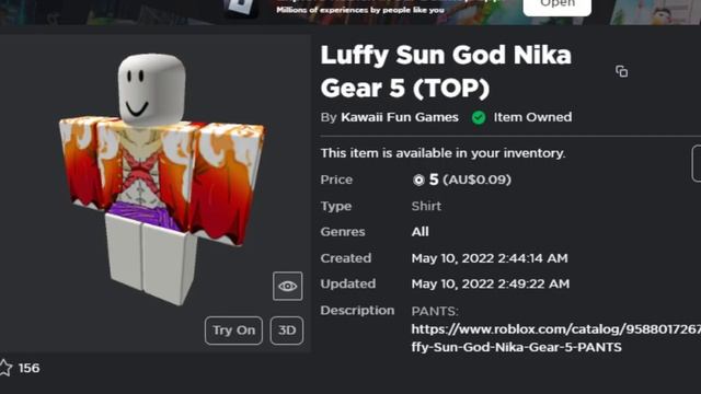 How to make Luffy 5th Gear: Sun God Nika Avatar in Roblox смотреть онлайн
