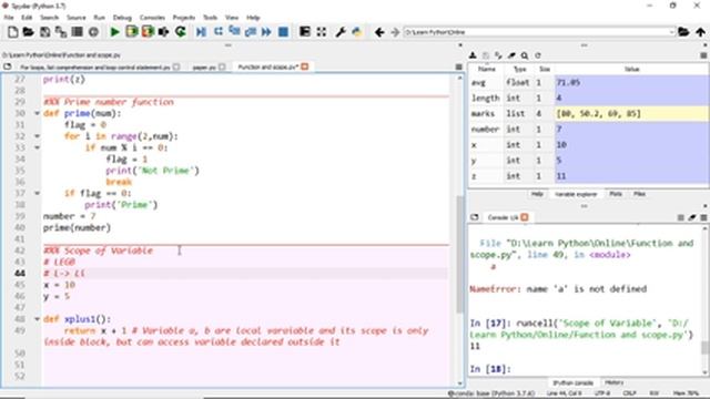 Functions and Scope of variable смотреть онлайн