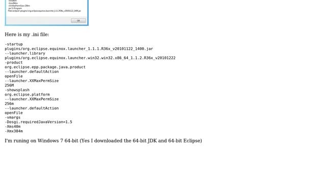 Eclipse startup Error code=1? смотреть онлайн