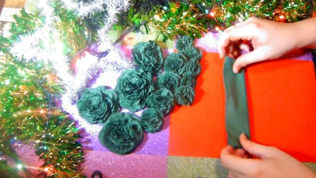 Елка из салфеток своими руками | DIY | Цветы из салфеток смотреть онлайн