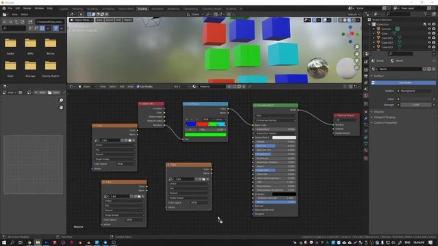 Рандомный цвет и рандомная текстура в блендер.