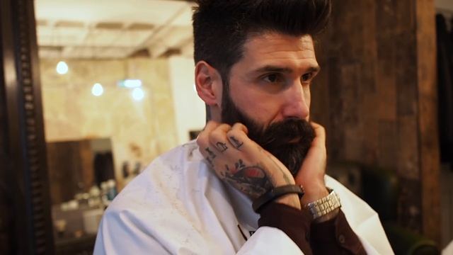 Short Beard Trim With Disconnected Mustache | Carlos Costa смотреть онлайн
