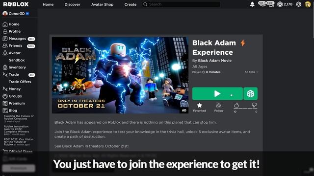[EVENT] How to get the BLACK ADAM BOLT in the BLACK ADAM EXPERIENCE | Roblox смотреть онлайн