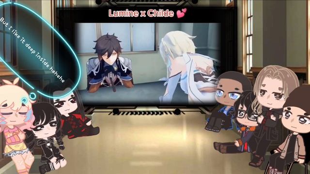 Nevermore react to y/n Lumine x Childe as Past Enid & Ajax ☂️ смотреть онлайн