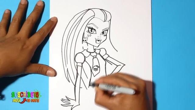 Como dibujar una moster high - Como dibujar a Frankie stein - How to draw Frankie stein смотреть онлайн