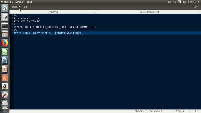 YACC Specification program for Variable Declaration смотреть онлайн