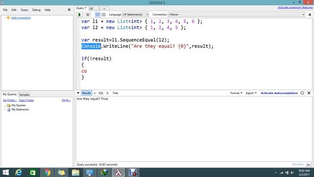 Compare two Sequences in c# Linq смотреть онлайн