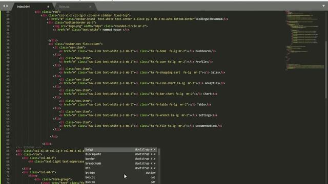 Create sidebar in Bootstrap 4 | Bootstrap 4 dashboard sidebar| Coding With Hammad |Part 1 смотреть онлайн