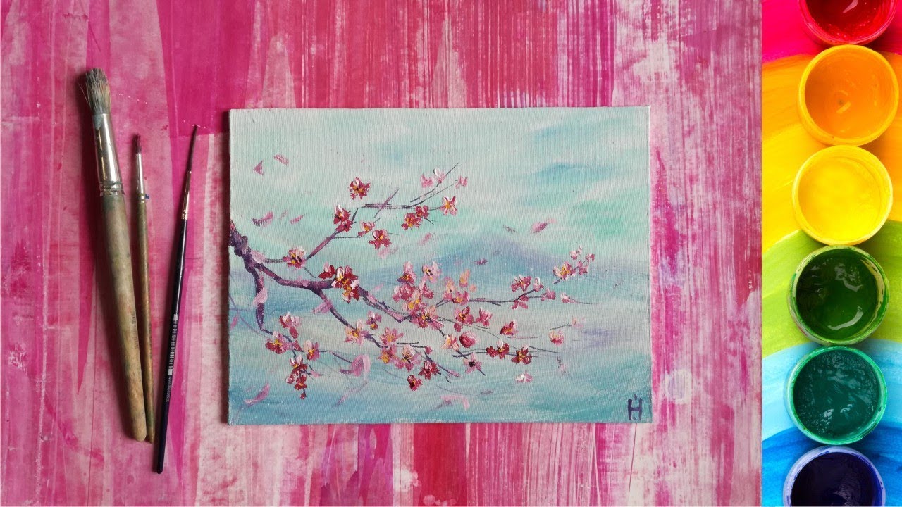 Урок по рисованию веточки сакуры гуашью смотреть онлайн
