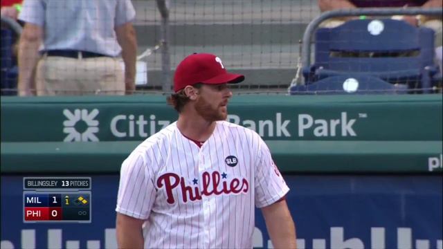 MIL@PHI: Braun grounds RBI single through left side смотреть онлайн