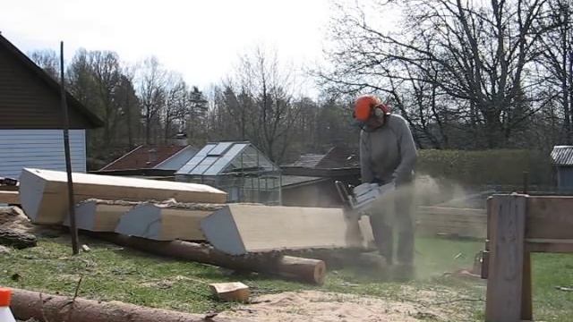 Quartersawing Oaklog with Logosol and Stihl Part2 смотреть онлайн