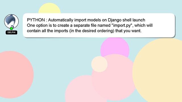 PYTHON : Automatically import models on Django shell launch смотреть онлайн