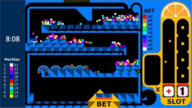 Slot + Pusher Game (Unexpected Happened) - Marble Race In Algodoo