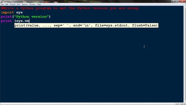 Write a Python program to get the Python version you are using. смотреть онлайн