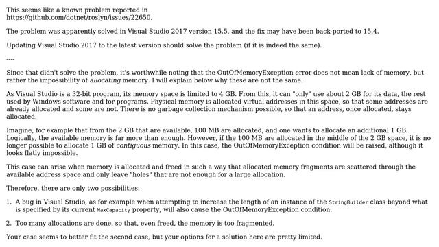 MSB4018: The "SqlBuildTask" task failed unexpectedly ==＞ System.OutOfMemoryException смотреть онлайн