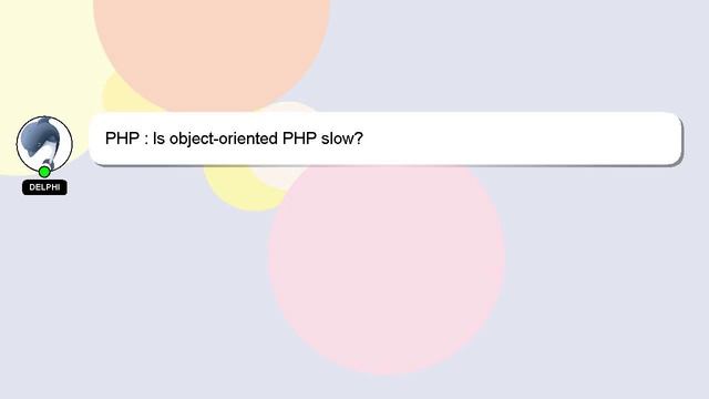 PHP : Is object-oriented PHP slow? смотреть онлайн