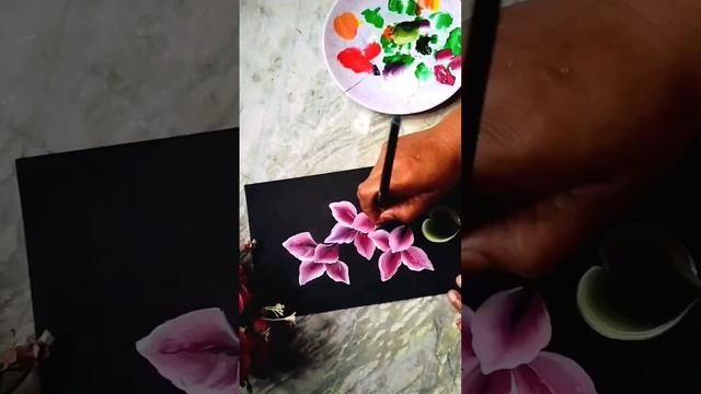 one stroke flower paintings #youtubeshorts #shortvideo #shorts смотреть онлайн