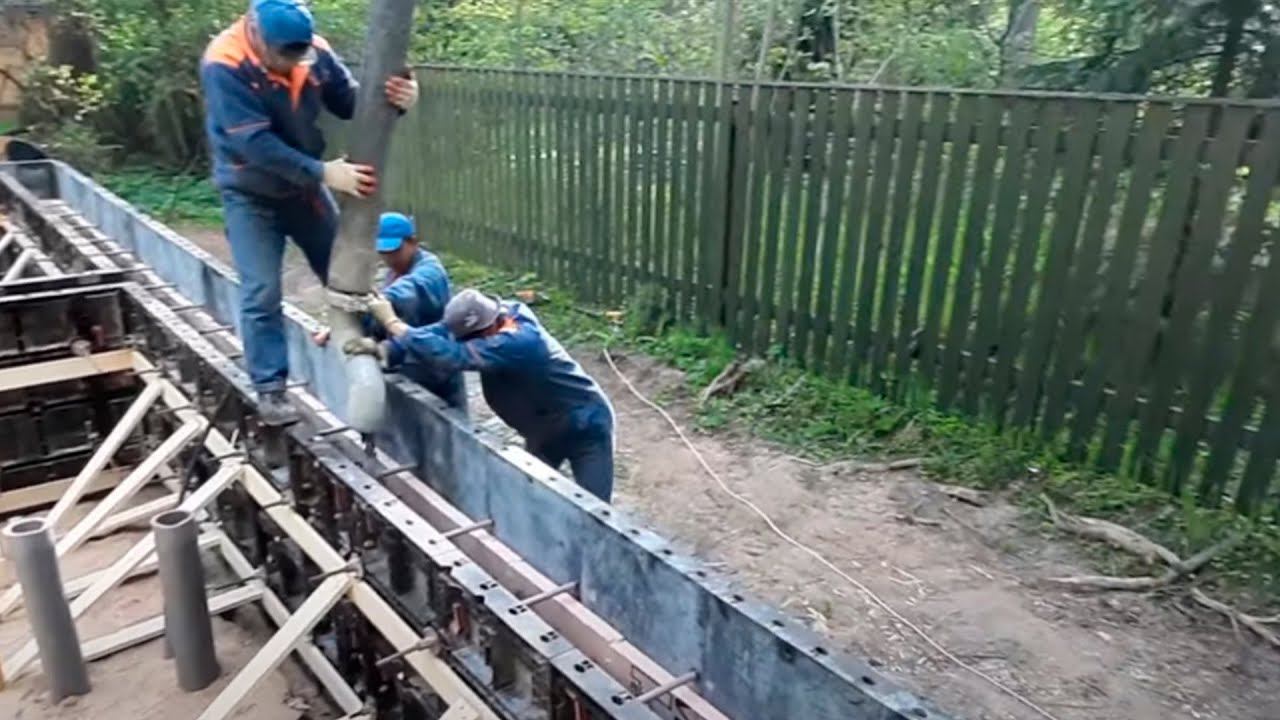 ЗАЛИВАЕМ ЛЕНТОЧНЫЙ ФУНДАМЕНТ БЕТОНОНАСОСОМ 36 МЕТРОВ смотреть онлайн