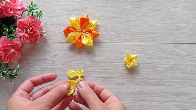 Бантики осенние из атласной ленты шириной 2,5см. смотреть онлайн
