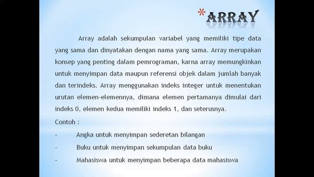 Penjelasan Tipe Data, Array dan Sequence смотреть онлайн