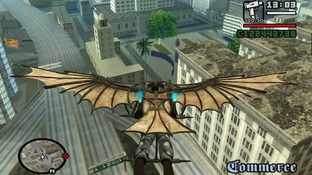GTA San Andreas: Flying in the sky using wooden Jetpack смотреть онлайн